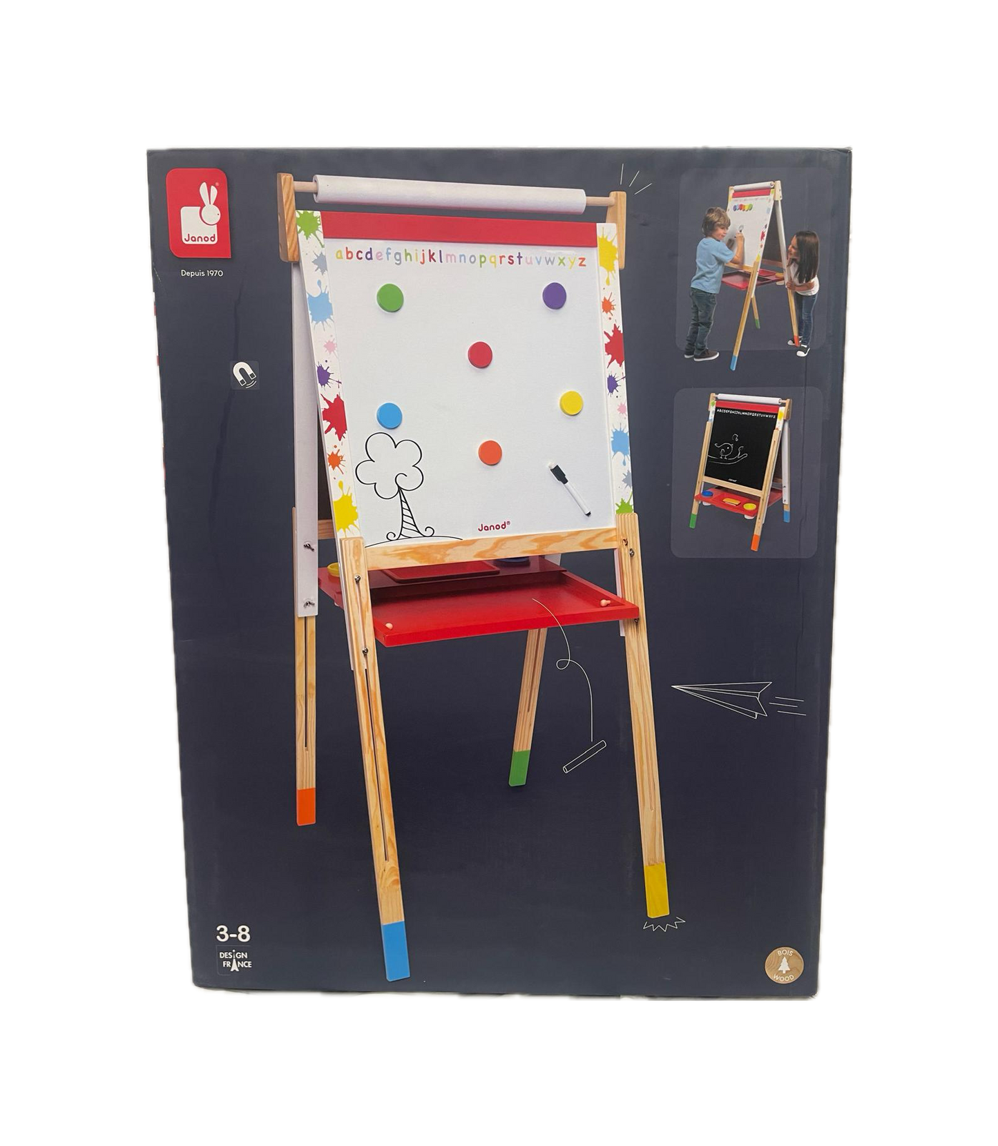 Cavalletto Regolabile Janod - Splash, Lavagna e Whiteboard