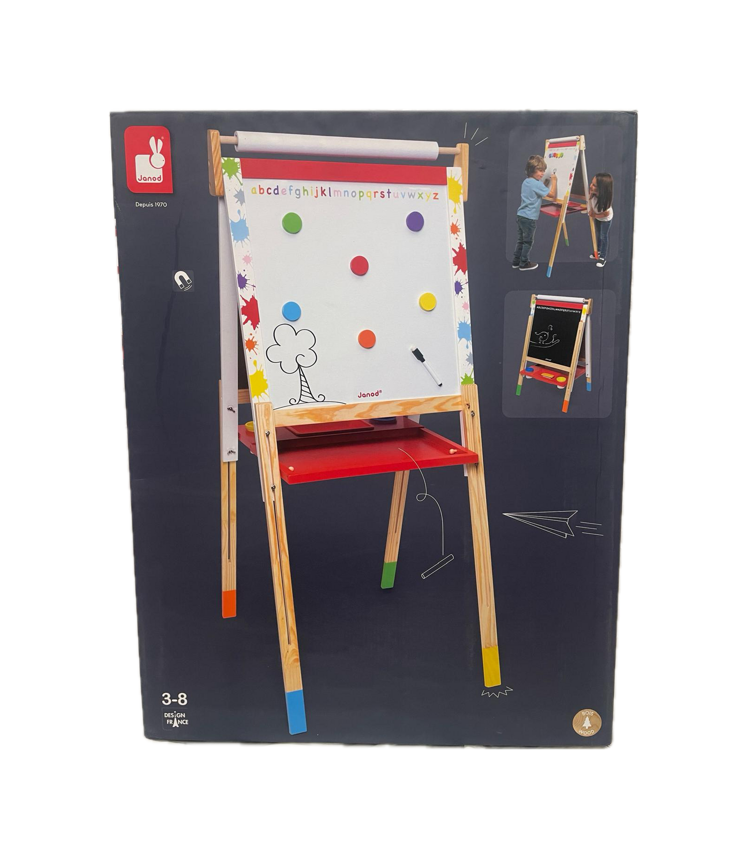 Cavalletto Regolabile Janod - Splash, Lavagna e Whiteboard