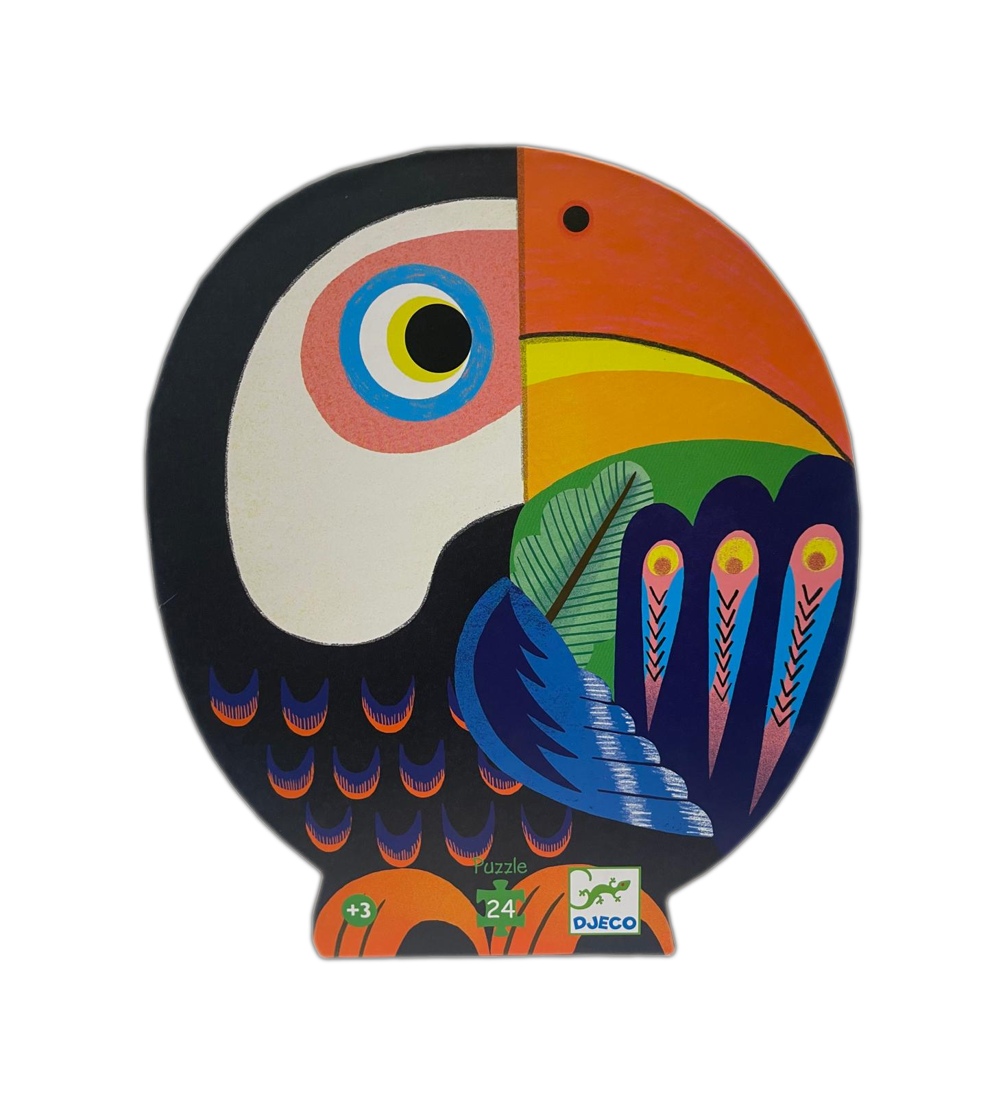 Puzzle Sagomato Djeco - Coco il Tucano, 24 pezzi