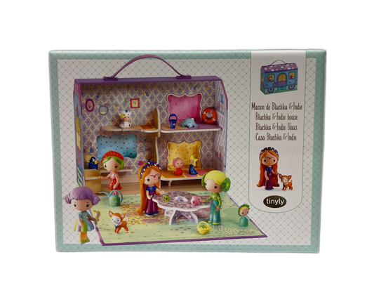 Tinyly Djeco - Maison de Bluchka & Indie, Casa delle Bambole Portatile
