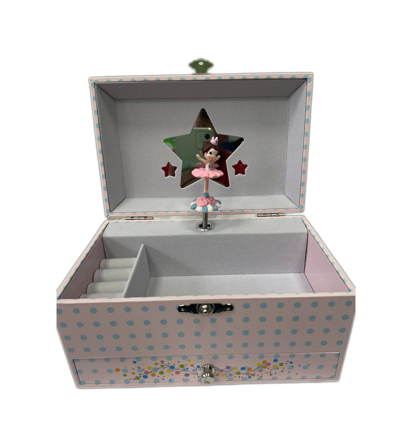 Carillon Portagioielli Trousselier - Ballerina Rosa Rettangolare