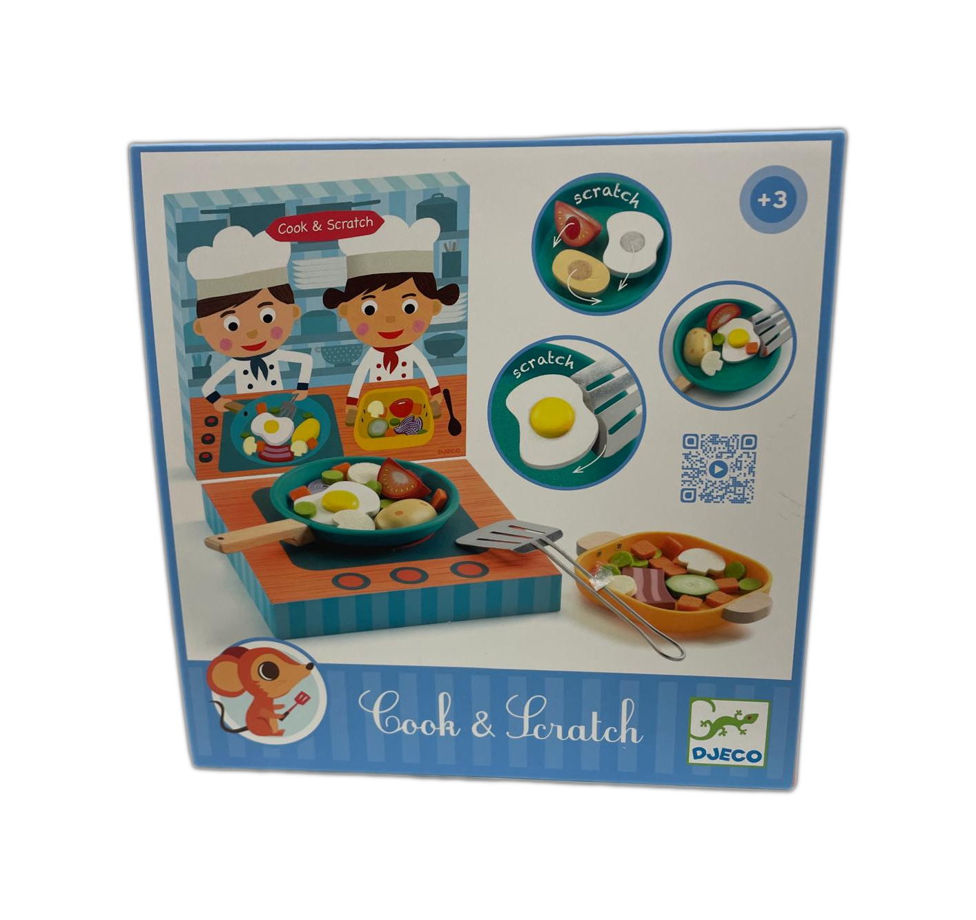 Set Cucina Djeco - Cook & Scratch, Fornello con Gratta e Scopri