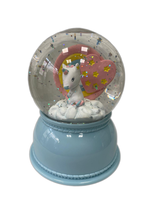 Palla di Neve Musicale - Unicorno con Cuore