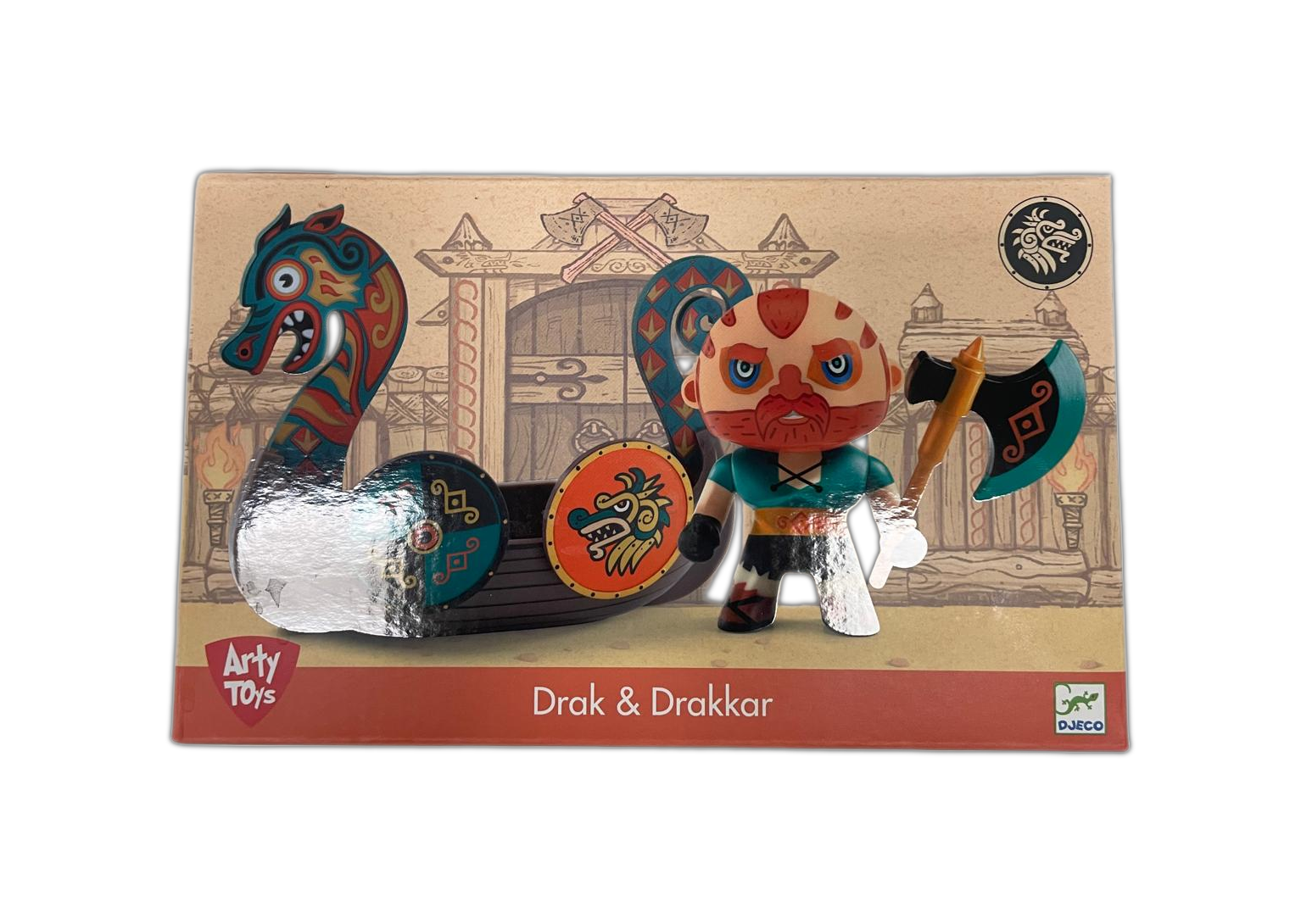 Arty Toys Djeco - Drak & Drakkar, Vichingo con Nave
