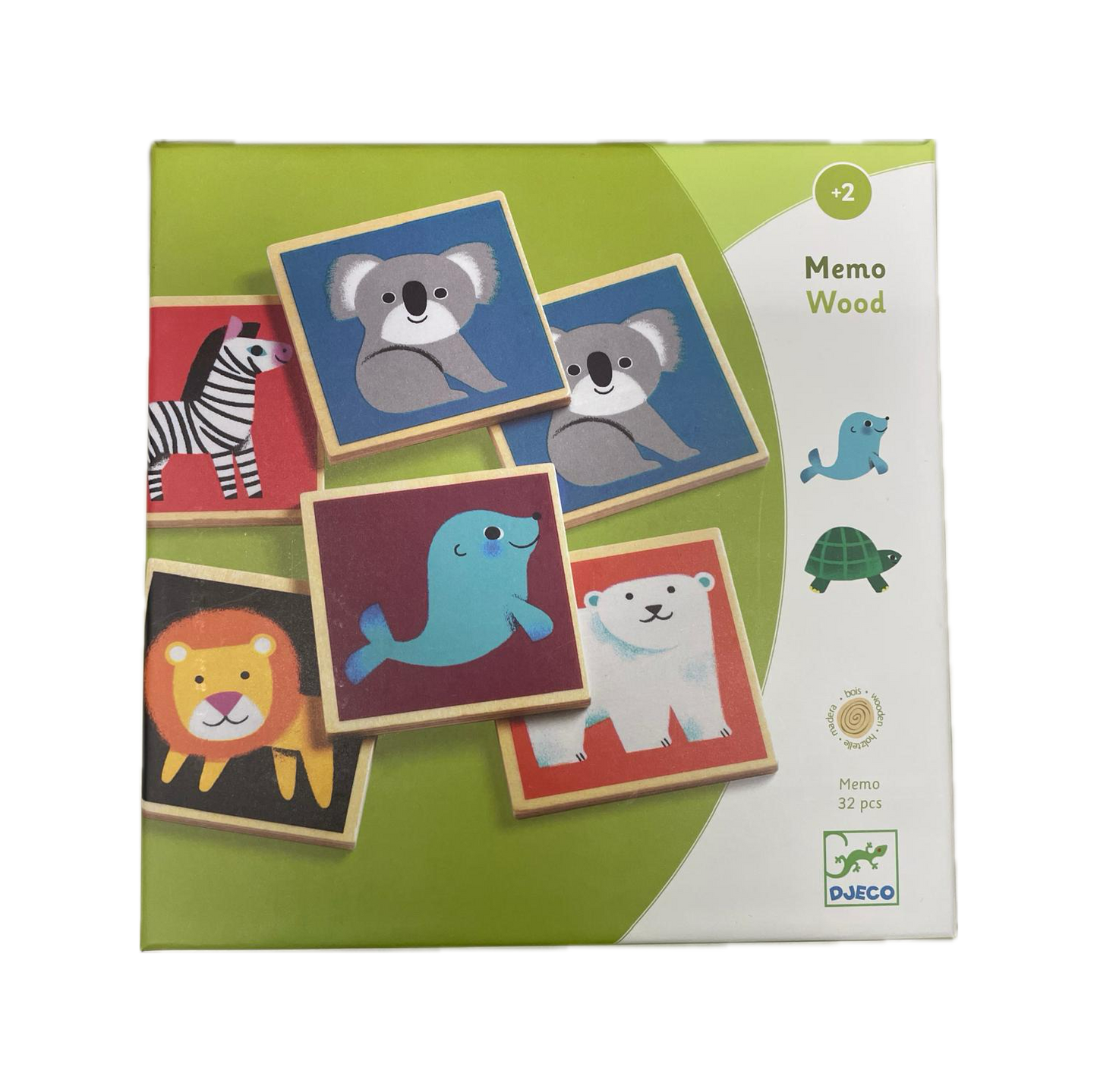Gioco di Memoria Djeco - Memo Wood, Tessere Animali in Legno