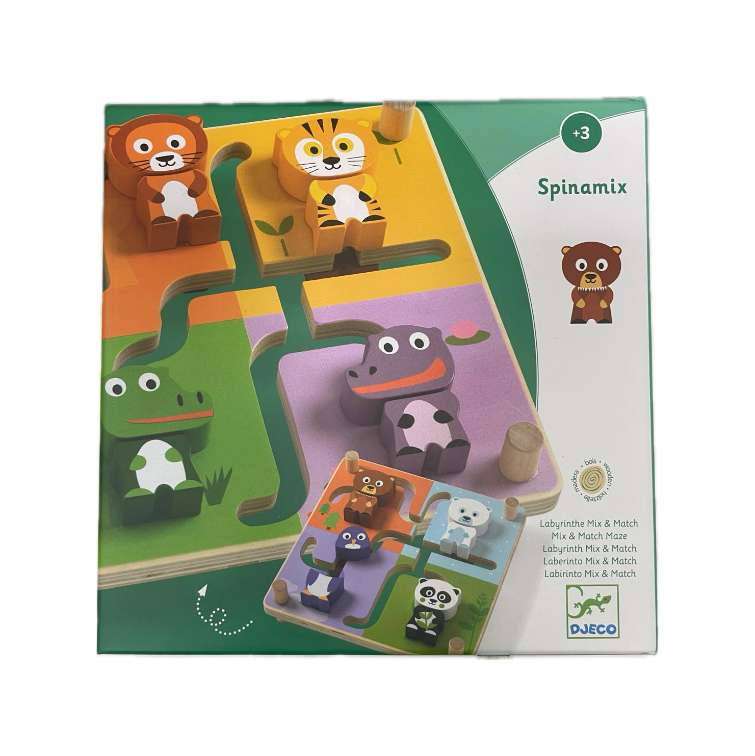 Gioco Educativo Djeco - Spinamix, Labirinto con Facce Animali