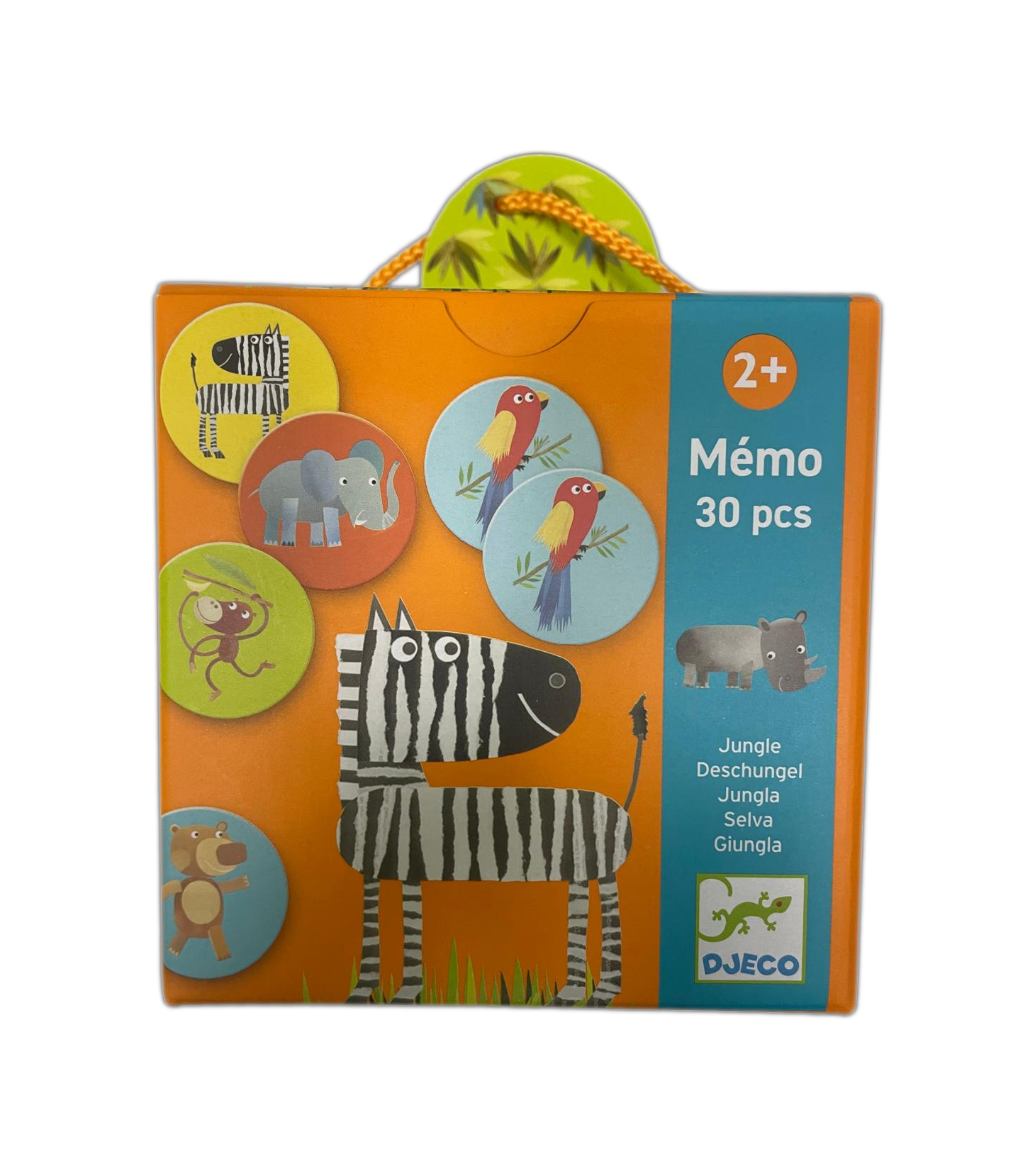 Gioco di Memoria Djeco - Memo Jungle, 30 Tessere Rotonde