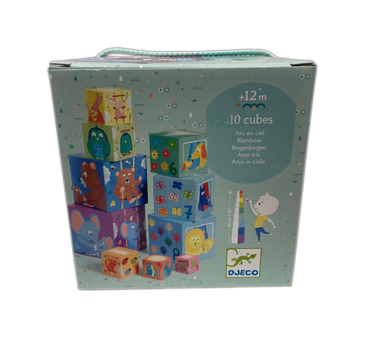 Cubi Impilabili Djeco - 10 Cubes Arc en Ciel