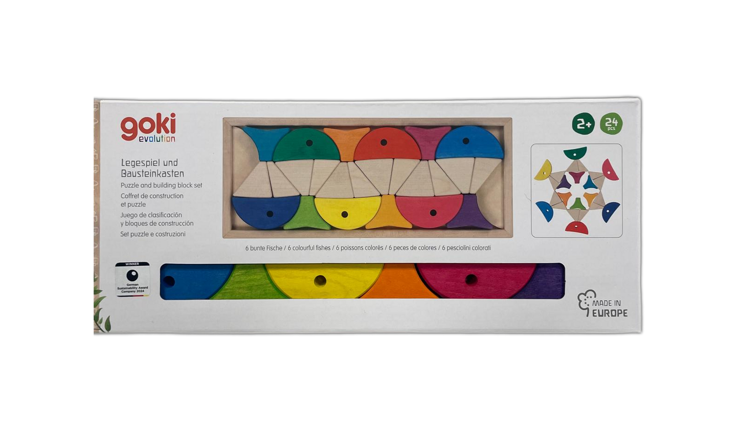 Puzzle Costruzioni Goki - Evolution, Arcobaleno in Legno